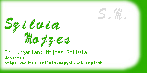 szilvia mojzes business card